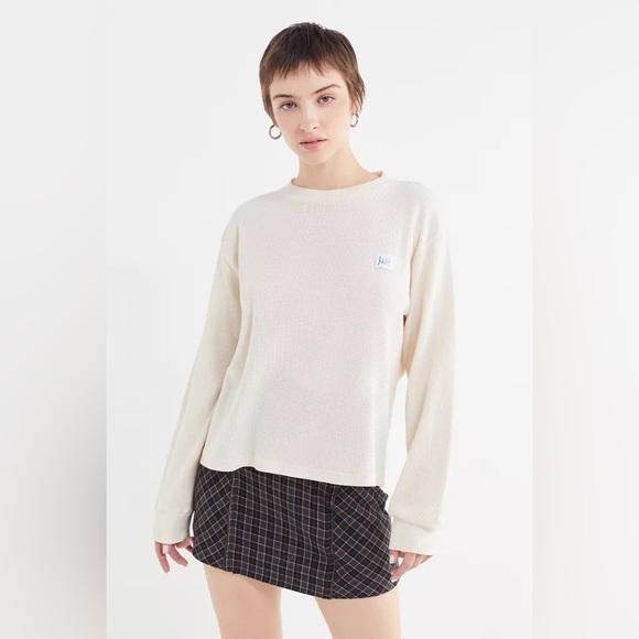 (UO) White waffle cropped long sleeve - Picture 1 of 3